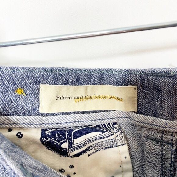 Pilcro And The Letterpress Womens Blue Flat Front Pockets Wide Leg Pants Size 02 - Picture 4 of 8